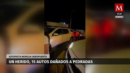 Adolescentes lanzan piedras y varillas a vehículos en autopista Morelia-Aeropuerto; hay un herido