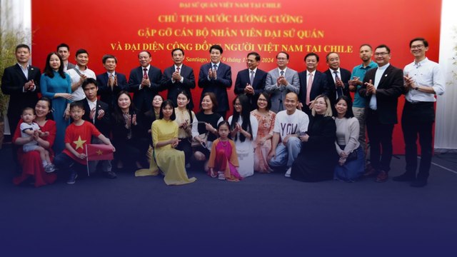 Chủ tịch nước Lương Cường thăm Đại sứ quán và cộng đồng người Việt Nam tại Chile