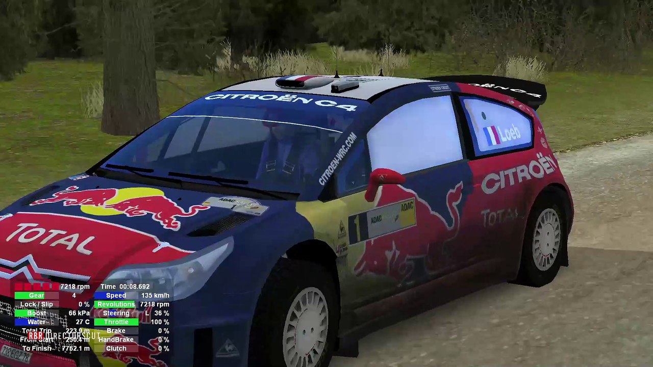 Richard Burns Rally: UK 2, in a Citroen C4 WRC 2008 (XBox Controller filter settings)