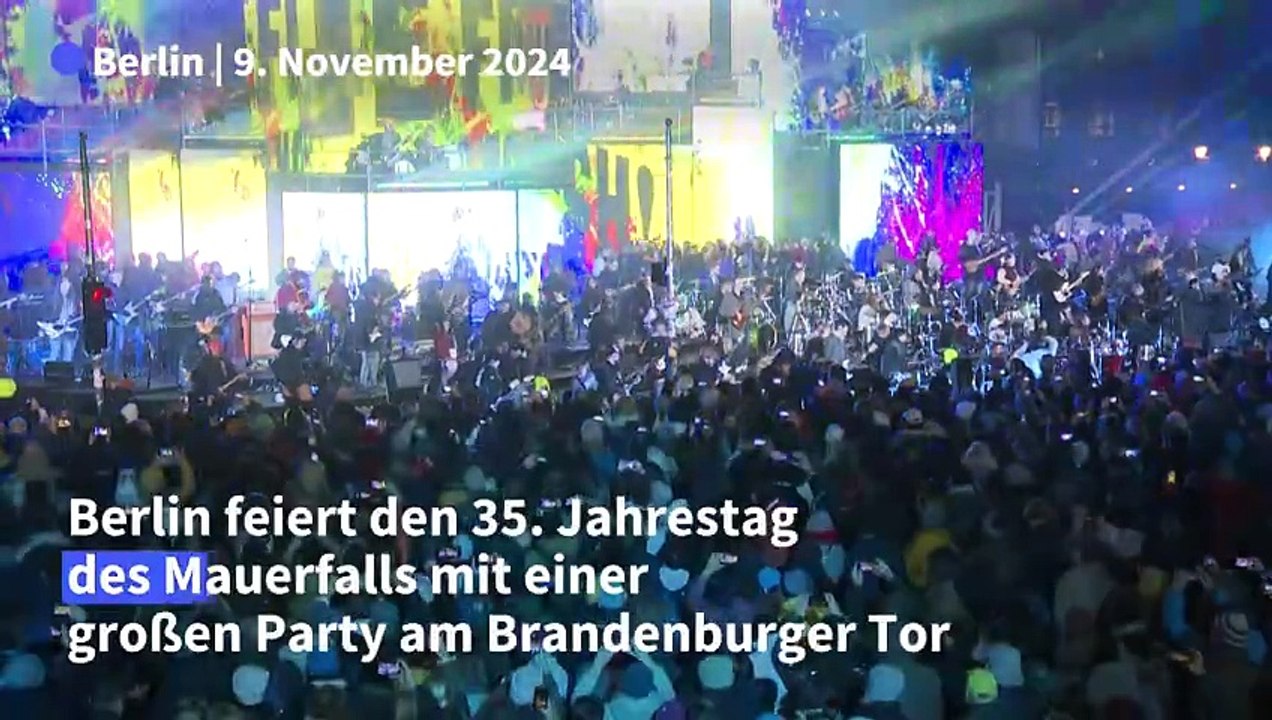 35. Jahrestag des Mauerfalls: Große Party am Brandenburger Tor