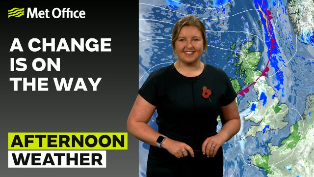 Met Office Afternoon Weather Forecast 10/11/2024 - Turning brighter in the north