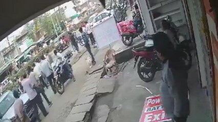 बीच बाजार गुंडों ने युवक के साथ की मारपीट, आसपास खड़े लोग बन गए तमाशबीन