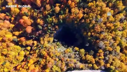 Tescilli Kuylucu Mağarası ve çevresi sonbahar renkleriyle görüntülendi