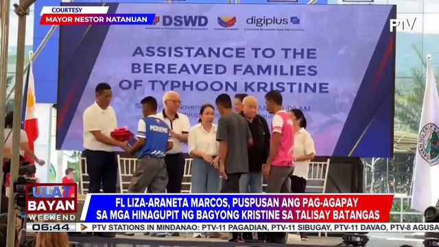 FL Liza Araneta-Marcos, puspusan ang pag-agapay sa mga hinagupit ng bagyo sa Talisay, Batangas