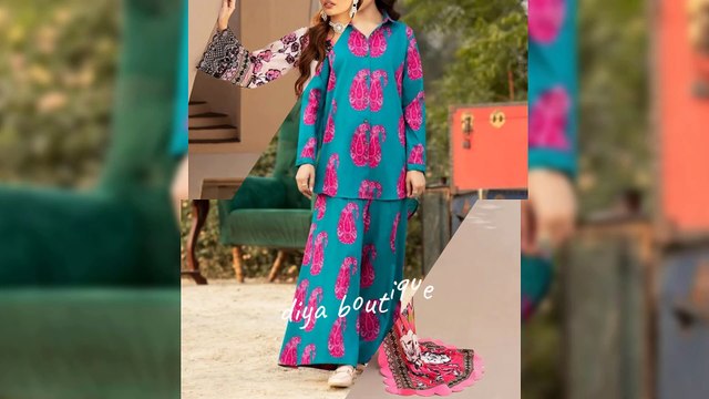 trendy Printed Plazzo Suit designs for girls |Allover printed dress designing ideas 2025