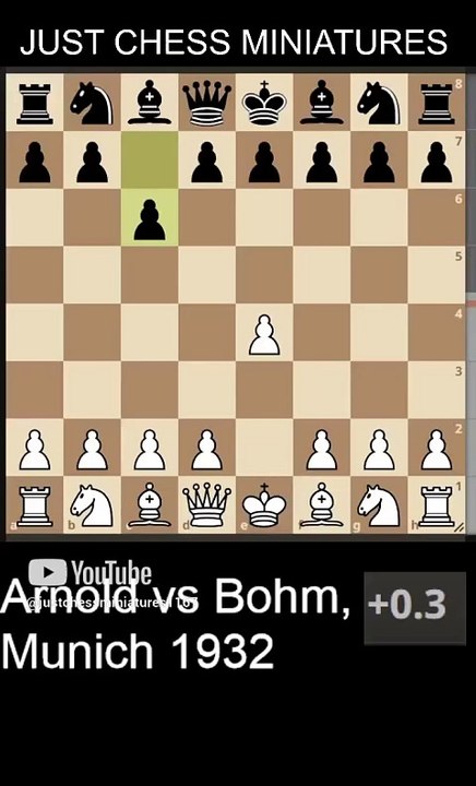 Arnold vs Bohm, Munich 1932. Smothered checkmate