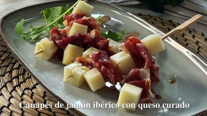 Canapés de jamón ibérico con queso curado