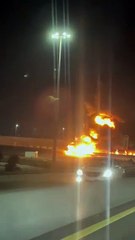 ‏حريق هائل على طريق الظهران الجبيل بالشرقية