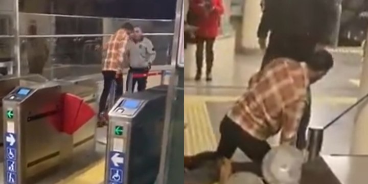 Marmaray durağında korkutan anlar: Güvenlik görevlisi, bir vatandaşı bacağından vurdu!