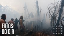 Incêndio de grande proporção atinge duas casas no bairro da Condor, em Belém