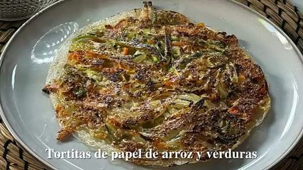 Tortitas de papel de arroz con calabacín y zanahoria