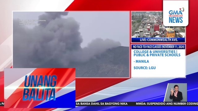 Bulkang Kanlaon, muling nagbuga ng makapal na usok na may kasamang abo | Unang Balita