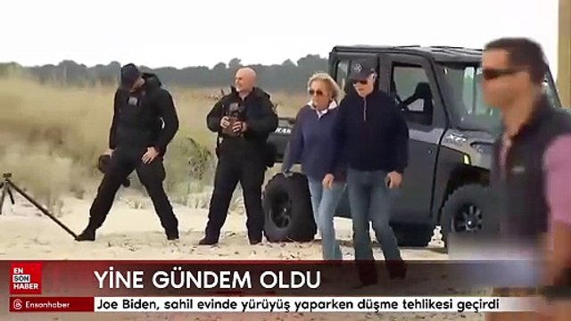 Joe Biden, sahil evinde yürüyüş yaparken düşme tehlikesi geçirdi