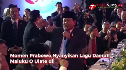Momen Prabowo Nyanyikan Lagu Daerah Maluku O Ulate di Beijing