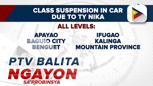 Cordillera LGUs, nagsuspinde ng klase ngayong araw dahil sa Bagyong #NikaPH