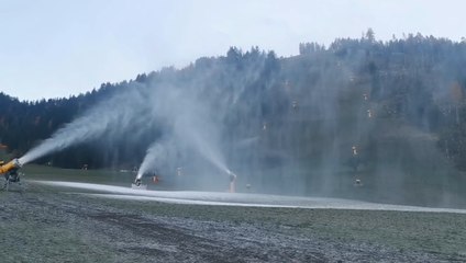 Con le temperature rigide entrano in fuzione i cannoni sparaneve sulle Dolomiti
