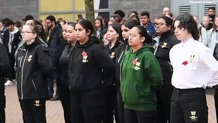 Remembrance service at City of Wolverhampton College.