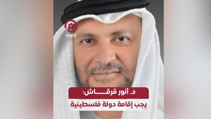 د.أنور قرقاش: يجب إقامة دولة فلسطينية