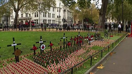 Commemorating Armistice Day in Westminster 🇬🇧: Thousands Observe Silence at Cenotaph and Parliament