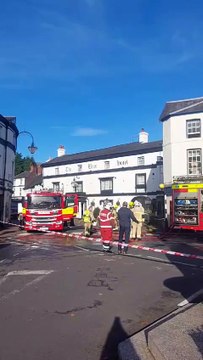 Second video shows fire fighters gathered outside