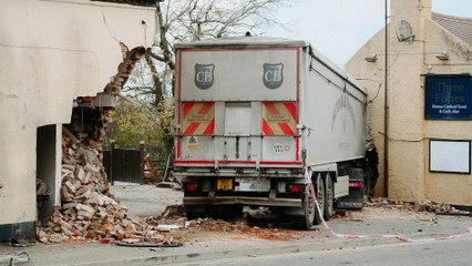Pub owner's miracle escape after lorry ploughs into boozer