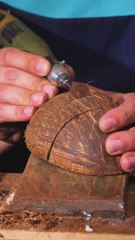 He Split a Coconut and Turned It into a Stunning DIY Ring! 🥥💍