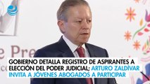 Gobierno detalla registro de aspirantes a elección del Poder Judicial; Arturo Zaldívar invita a jóvenes abogados a participar