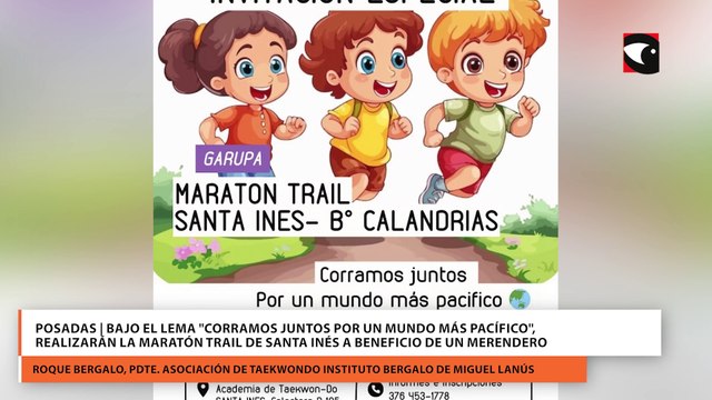 Posadas | Bajo el lema corramos juntos por un mundo más pacífico , realizarán la maratón trail de Santa Inés a beneficio de un merendero