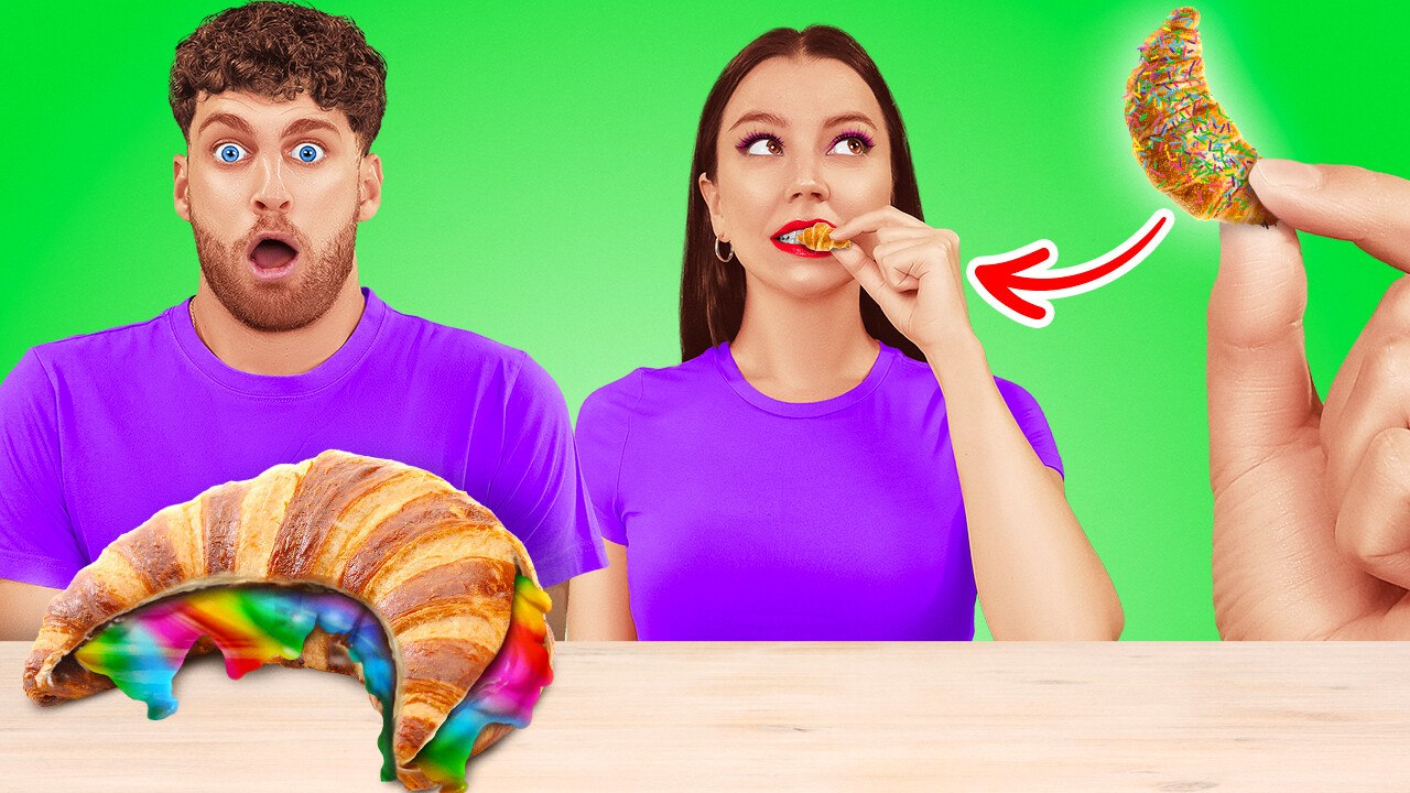 NOUVEAU 123 GO! Défi Nourriture Grosse Vs Petite ! Fournitures pour Cuisiner de la Nourriture Mini !