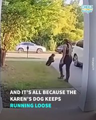 Karen Neighbors Go At It On The Sidewalk Over Unleashed Dog
