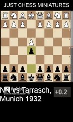 Siegbert Tarrasch defeats NN with the Blackburne checkmate