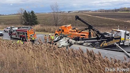 Embardée camion lourd sur l'autoroute 30