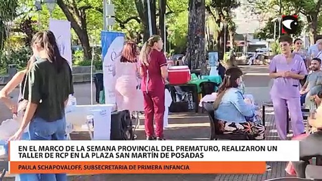 En el marco de la Semana Provincial del Prematuro, realizaron un taller de RCP en la plaza San Martín de Posadas