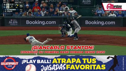 ¡Giancarlo Stanton consiguió su primera base robada desde 2020!