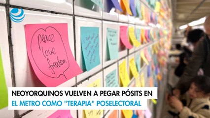 Neoyorquinos llenan el metro de notas positivas como terapia postelectoral ✨