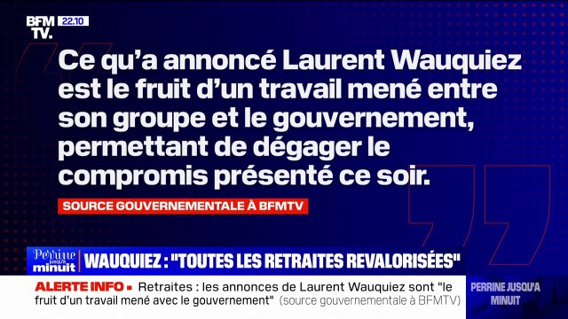 Retraites revalorisées: le gouvernement confirme l'annonce de Laurent Wauquiez et parle de compromis