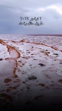 Nevó por primera vez en el desierto de Arabia Saudita