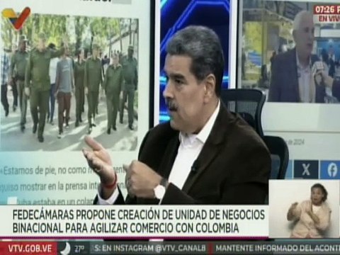 Presidente Maduro: Estamos comprometidos a consolidar el camino de integración económica con Colombia
