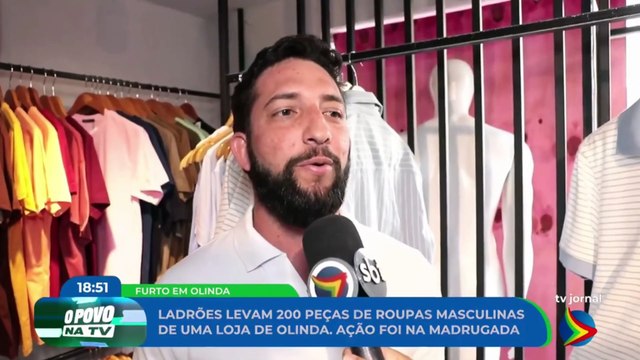 Ladrões levam 200 peças de roupas masculinas de uma loja de Olinda