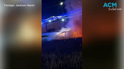 Firefighters working to put out a car on fire at Long Gully on November 12. Footage by Jackson Hayes