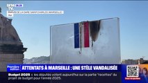 Le monument d'hommage aux victimes de l'attentat de la gare Saint-Charles à Marseille vandalisé