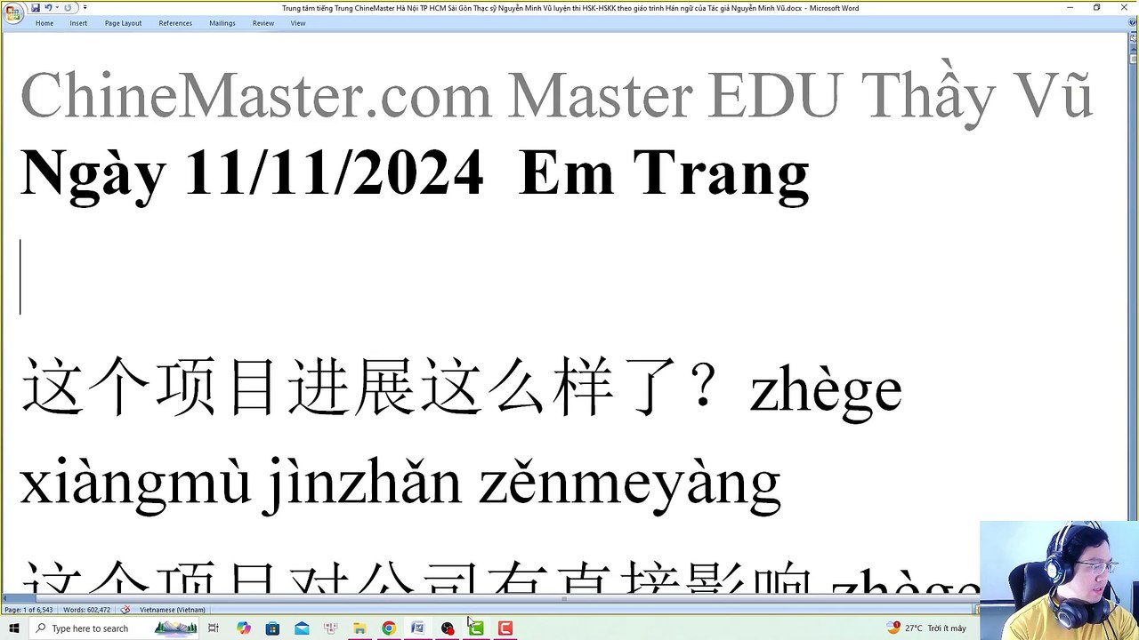 Luyện thi HSK online HSKK online THANHXUANHSK ChineMaster bài 7