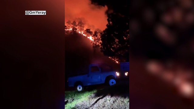 Perimetrado el incendio en El Paso (La Palma), con siete hectáreas afectadas y 200 evacuados