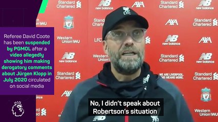 Coote suspended - what Klopp said after that Burnley game