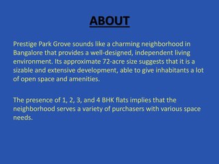 Prestige Park Grove Whitefield View