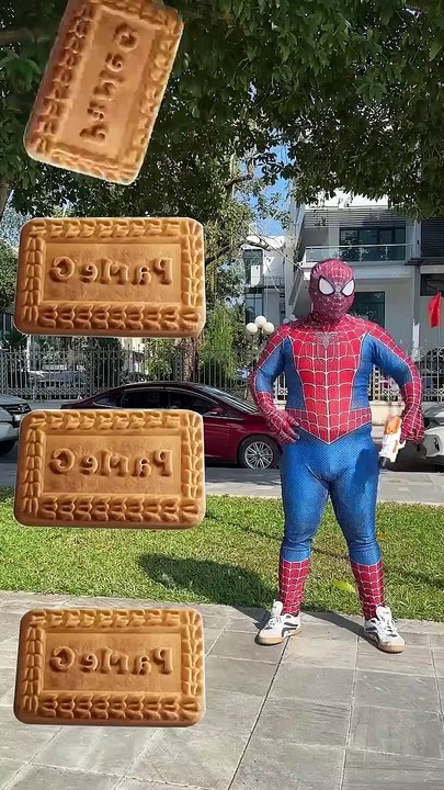 SPIDERMAN'S CRAZY BISCUIT SHOOTING ADVENTURE WITH BIRYANI AND RICE!