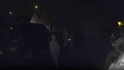 Halloween doorbell prank sends trick-or-treaters running, but one kid stays for candy