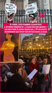SIMONE - NEWS : À Paris, une centaine de féministes se sont rassemblés pour témoigner de leur soutien à Ahou Daryaei, l'étudiante iranienne arrêtée à Téhéran.