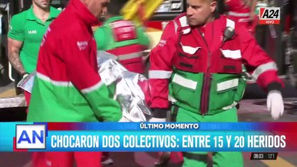 Choque de colectivos en Santa Fe y 9 de Julio deja 18 heridos