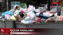 Maltepe'de grev kararının ardından sokaklarda çöp yığınları oluştu